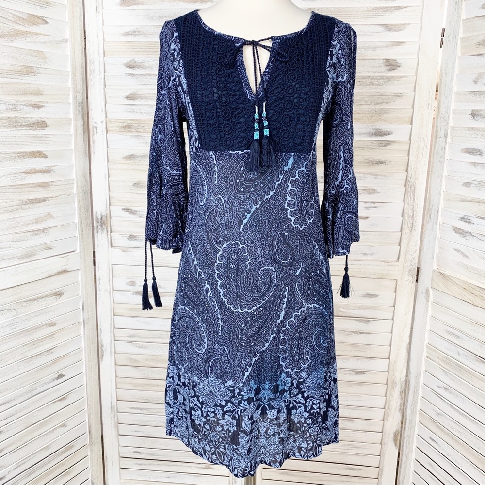 Soft Surroundings | Blue Paisley Aquitaine Dress